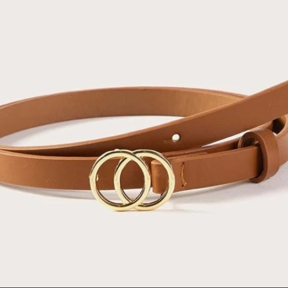 mam262 Accessories - Brown Double Circle Belt